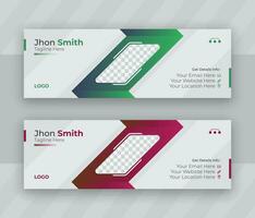 Creative and simple business email signature design template vector