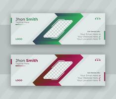 Creative and simple business email signature design template vector