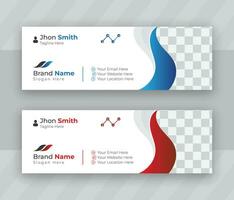 Modern Email Signature design template or email footer and personal social media cover template design with creative layout vector