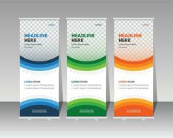 Business roll-up banner or display stand banner template vector