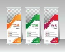 Corporate modern business roll-up x banner template vector