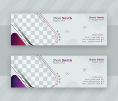 Simple and minimalist email signature design template vector