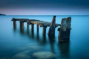 Rusty old bridge. Generate Ai photo