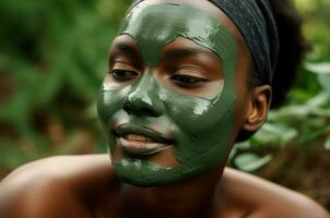 piel tratamiento mujer mascarilla. generar ai foto