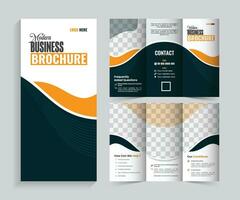 Creative modern trifold brochure template with image space vector