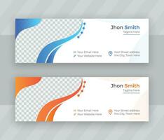 Modern and minimalist email signature or email footer  design template vector