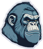 Gorilla Aufkleber Maskottchen mit ai generativ png