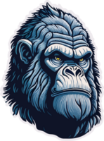 Gorilla Sticker Logo with AI Generative png
