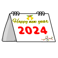 Kalender glücklich Neu Jahr 2024 png