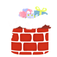 chimney and christmas gift box png