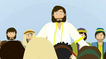 Cartoon Bible Illustration of Jesus' Ascension video