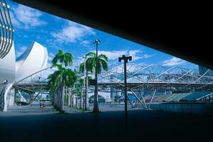 Under bridge view The Singapore ArtScience Museum on Marina Bay photo