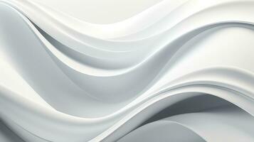 Minimalist 3D Abstract wavy white color background photo