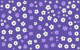 purple flowers seamless pattern on a purple background vector