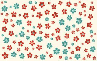 a red and blue floral pattern on a white background vector