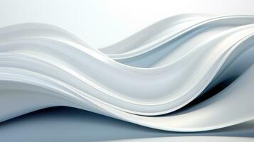 Minimalist 3D Abstract wavy white color background photo