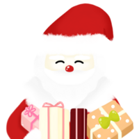 Cute santa claus with gifts png