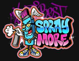 Graffiti cartoon illustrations in vibrant colors. Street art hip-hop graffiti character design in vector illustrations.