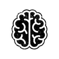 cerebro, mente o inteligencia silueta iconos negro grunge línea Arte símbolos aislado en blanco antecedentes. diseño elementos para etiqueta, póster para salud producto, comida y medicamento. vector ilustración.