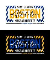 Boston Massachusetts city striped shape stay strong typeface, for print on t shirts etc. vector