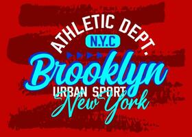 Brooklyn New York urban athletic sports typeface vintage college, typography, for t-shirt, posters, labels, etc. vector