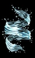 Realistic 3D crear water spriral dynamic on black background vector