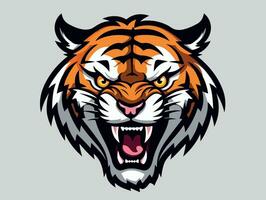 enojado Tigre deporte logo vector ilustración con aislado antecedentes