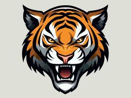 Angry tiger esport logo vector illustration with isolated background