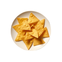 nachos on a plate on a transparent background,AI Generative png