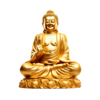 d'oro Budda statua su trasparente sfondo, ai generativo png
