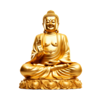 golden buddha statue on transparent background,AI Generative png