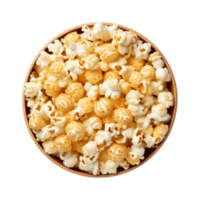 pop corn dans une bol sur une transparent arrière-plan, ai génératif png