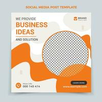 Business marketing agency promotion social media post template. Editable square banner design with place for the photo. vector