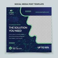 Technology repair Social Media post design. Blue Color tech Social Media Banner Design, Colorful banner design vector