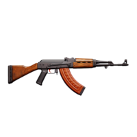 ett ak - 47 maskin pistol på en transparent bakgrund,ai generativ png