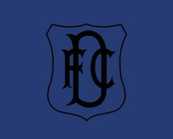 Dundee FC Logo Club Symbol Black Scotland League Football Abstract Design Vector Illustration With Blue Background