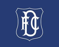 Dundee fc logo club símbolo blanco Escocia liga fútbol americano resumen diseño vector ilustración con azul antecedentes