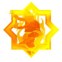 logotyp ikon nusantara krigare i ram form polygon png