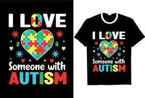 autismo t camisa diseño, antiguo, tipografía t camisa vector