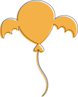 Ball with wings for Halloween holiday decoration and design. png