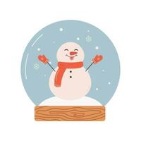 snow globe with a snowman inside. souvenir. winter vector