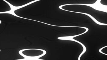 Background of dark black abstract pattern of liquid wavy ripples. 4k seamless loop animation video