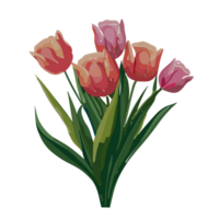 tulipano bouquet di fiori di primavera giallo tulipani , ai generativo png
