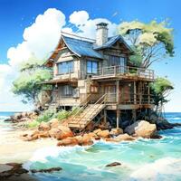 House on the ocean photo