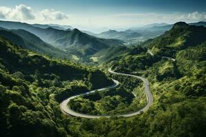 Mountain roads in the forest photo