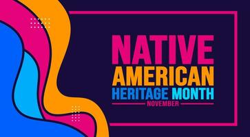 November is Native american heritage month background template. American Indian culture Celebrate annual in United States. use to banner, placard, card, poster design template with text inscription. vector