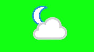 a cloud with a moon on it and a green background video