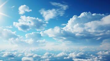 Blue sky with white clouds photo