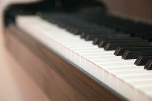 Keyboard of a grand piano photo