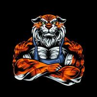 fuerte y enojado Tigre vector